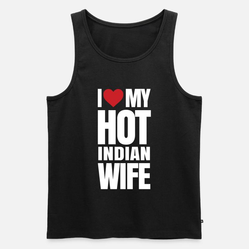 Indisches Ehefrauengeschenk - Männer Premium Bio Tank Top - Schwarz