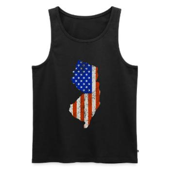 New jersey Home Usa drapeau cadeau - Débardeur bio Premium Homme - noir - Devant - AI Model Male 178 light (178cm)