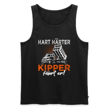 Kipper fährt er - Kipperfahrer - Muldenkipper - Männer Premium Bio Tank Top - Schwarz - Vorne - AI Model Male 178 light (178cm)