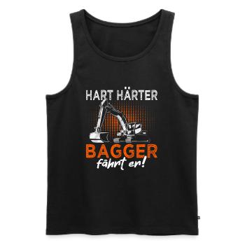 Bagger fährt er - Baggerfahrer - Baustelle - Männer Premium Bio Tank Top - Schwarz - Vorne - AI Model Male 178 light (178cm)
