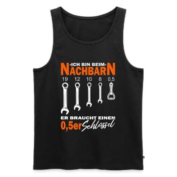 Bin beim Nachbarn - Nachbar - Nachbarin - Männer Premium Bio Tank Top - Schwarz - Vorne - AI Model Male 178 light (178cm)