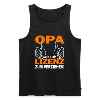 Ich bin der Opa - Großvater - Großeltern - Männer Premium Bio Tank Top - Schwarz - Vorne - Michal (187cm)