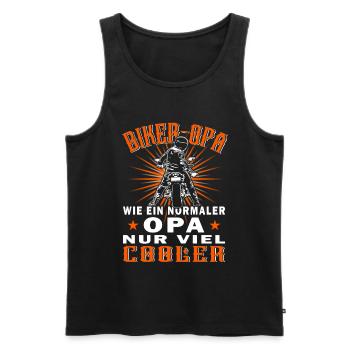 Biker Opa - Motorradfahrer - Motorrad - Männer Premium Bio Tank Top - Schwarz - Vorne - AI Model Male 178 light (178cm)