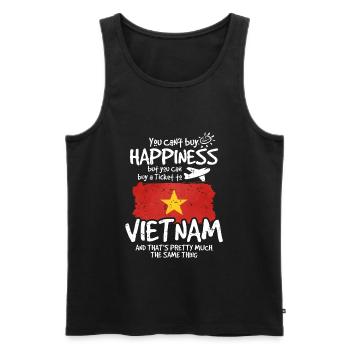 Vietnam - Männer Premium Bio Tank Top - Schwarz - Vorne - Michal (187cm)