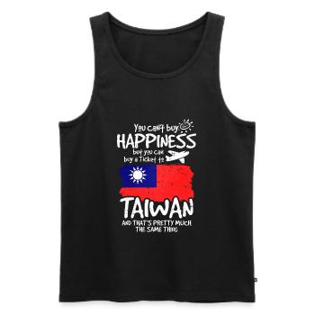 Taiwan - Men's Premium Organic Tank Top - black - Front - AI Model Male 178 light (178cm)