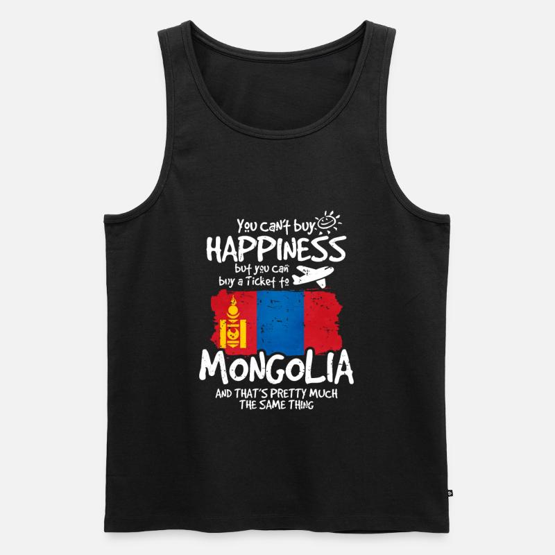 Mongolei - Männer Premium Bio Tank Top - Schwarz