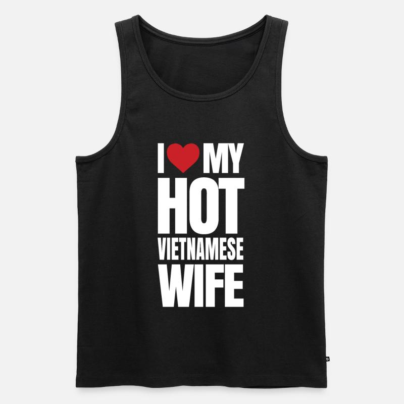 Vietnamesisches Ehefrauengeschenk - Männer Premium Bio Tank Top - Schwarz
