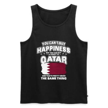 Katar - Männer Premium Bio Tank Top - Schwarz - Vorne - AI Model Male 178 light (178cm)
