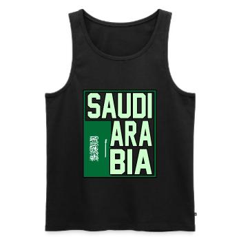 Saudi Arabia - Men's Premium Organic Tank Top - black - Front - AI Model Male 178 light (178cm)