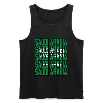 Saudi Arabia - Men's Premium Organic Tank Top - black - Front - AI Model Male 178 light (178cm)