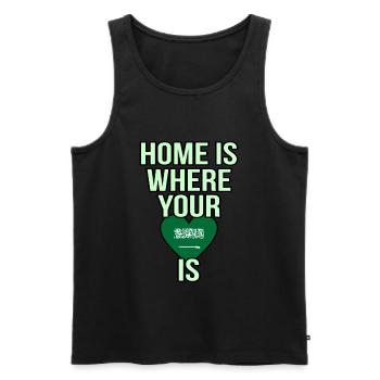 Saudi Arabia - Men's Premium Organic Tank Top - black - Front - AI Model Male 178 light (178cm)