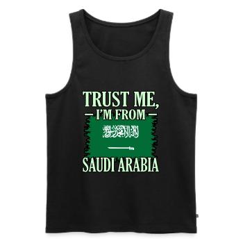 Saudi Arabia - Men's Premium Organic Tank Top - black - Front - AI Model Male 178 light (178cm)