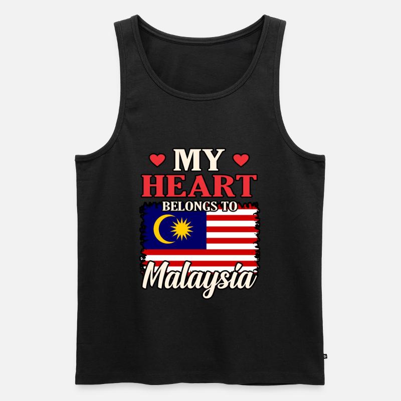 Malaysia - Männer Premium Bio Tank Top - Schwarz