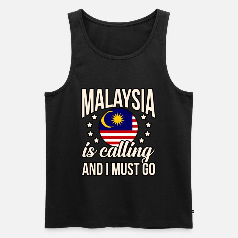 Malaysia - Männer Premium Bio Tank Top - Schwarz