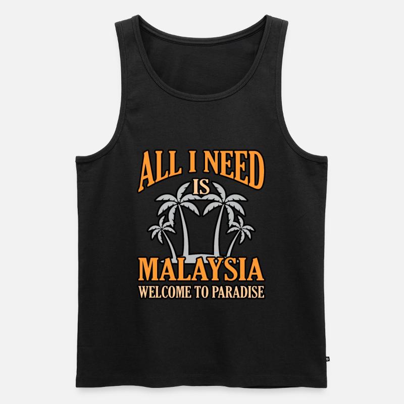 Malaysia - Männer Premium Bio Tank Top - Schwarz