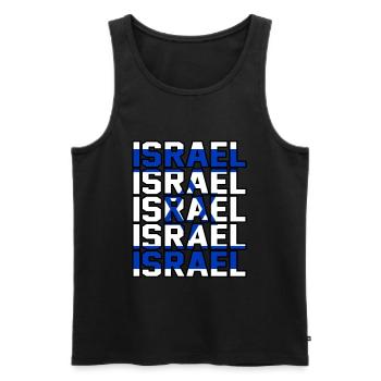 Israel - Men's Premium Organic Tank Top - black - Front - AI Model Male 178 light (178cm)
