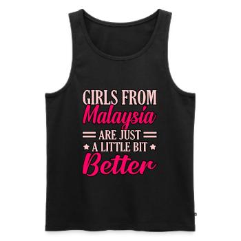 Malaysia - Männer Premium Bio Tank Top - Schwarz - Vorne - AI Model Male 178 light (178cm)