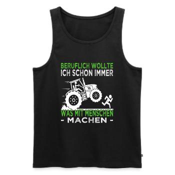 Beruflich wollte ich schon immer - Landwirt - Männer Premium Bio Tank Top - Schwarz - Vorne - AI Model Male 178 light (178cm)