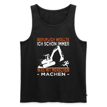 Beruflich wollte ich schon immer - Baggerfahrer - Männer Premium Bio Tank Top - Schwarz - Vorne - AI Model Male 178 light (178cm)