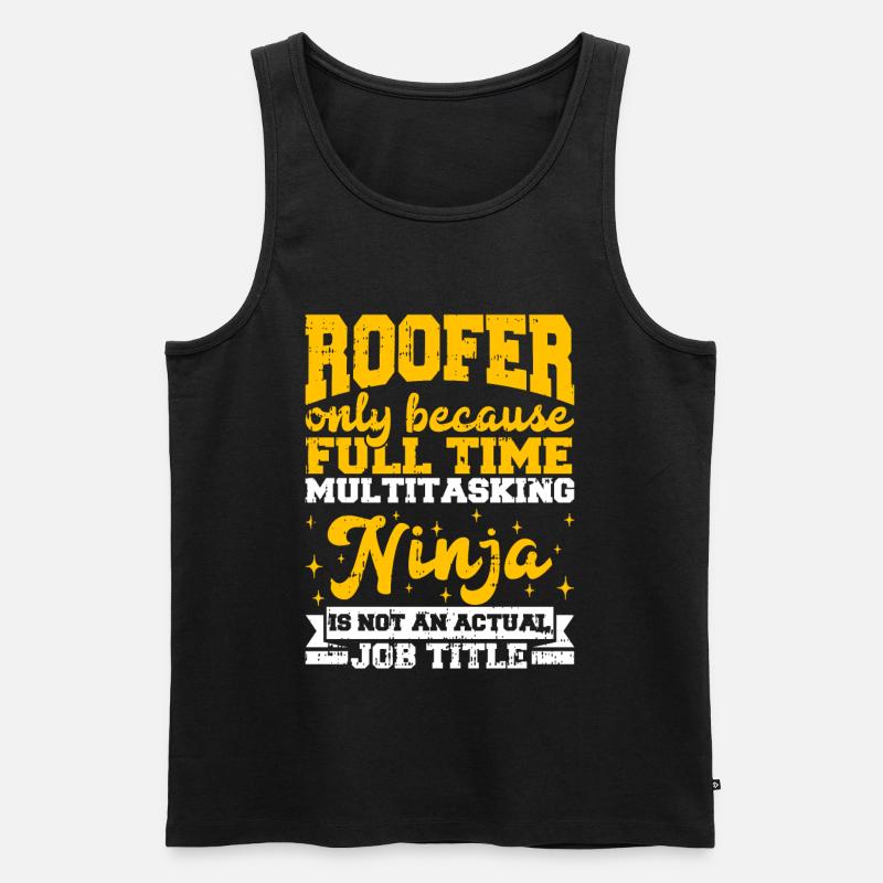 Bauarbeiter Dachdecker Geschenkidee - Männer Premium Bio Tank Top - Schwarz