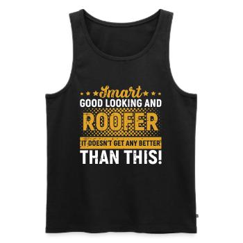 Bauarbeiter Dachdecker Geschenkidee - Männer Premium Bio Tank Top - Schwarz - Vorne - Michal (187cm)