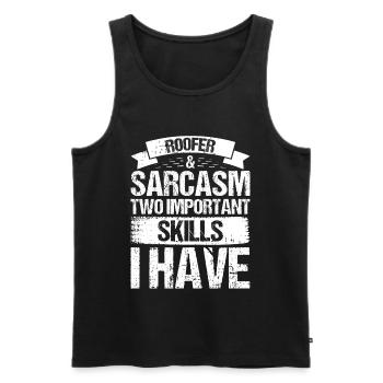 Bauarbeiter Dachdecker Geschenkidee - Männer Premium Bio Tank Top - Schwarz - Vorne - Michal (187cm)