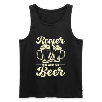 Bauarbeiter Dachdecker Geschenkidee - Männer Premium Bio Tank Top - Schwarz - Vorne - Michal (187cm)