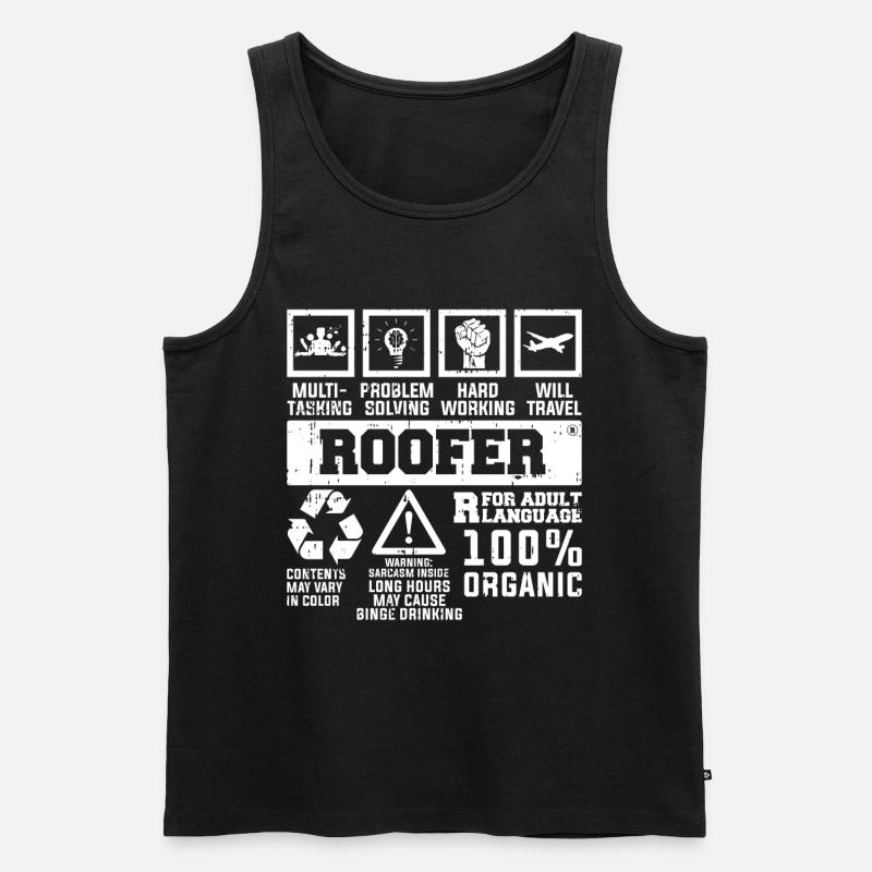 Bauarbeiter Dachdecker Geschenkidee - Männer Premium Bio Tank Top - Schwarz