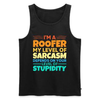 Bauarbeiter Dachdecker Geschenkidee - Männer Premium Bio Tank Top - Schwarz - Vorne - Michal (187cm)