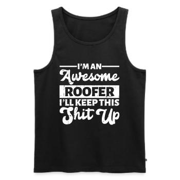 Bauarbeiter Dachdecker Geschenkidee - Männer Premium Bio Tank Top - Schwarz - Vorne - Michal (187cm)