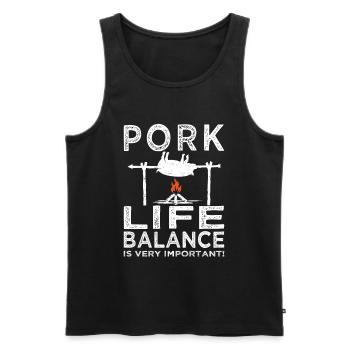 Viande - Grillades - Steak - Boucherie - Débardeur bio Premium Homme - noir - Devant - AI Model Male 178 light (178cm)