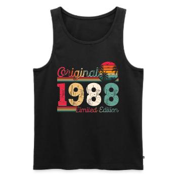 Né en 1988 35ème anniversaire Cadeau homme / femme - Débardeur bio Premium Homme - noir - Devant - Michal (187cm)
