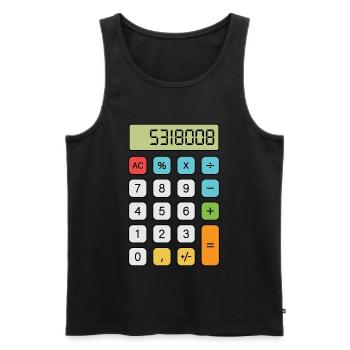 Boobies Calculator - Men's Premium Organic Tank Top - black - Front - AI Model Male 178 light (178cm)