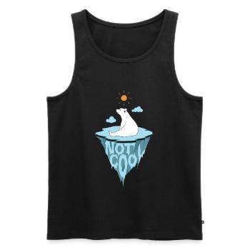 Ours polaire cadeau de t-shirt de la crème glacée environnementale ours d'amour Polar Bears - Débardeur bio Premium Homme - noir - Devant - Michal (187cm)