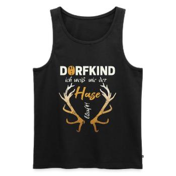 Dorfkind - Männer Premium Bio Tank Top - Schwarz - Vorne - Michal (187cm)