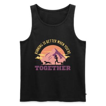 canicross, canicross im Freien, Canicross Gürtel - Männer Premium Bio Tank Top - Schwarz - Vorne - AI Model Male 178 light (178cm)