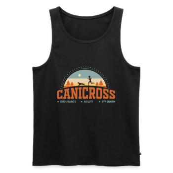 canicross, canicross Pfad, Hunde - Männer Premium Bio Tank Top - Schwarz - Vorne - AI Model Male 178 light (178cm)