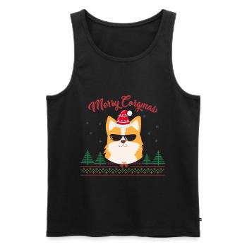 Corgi Weihnachten, Ugly Corgi Weihnachten, - Débardeur bio Premium Homme - noir - Devant - Michal (187cm)