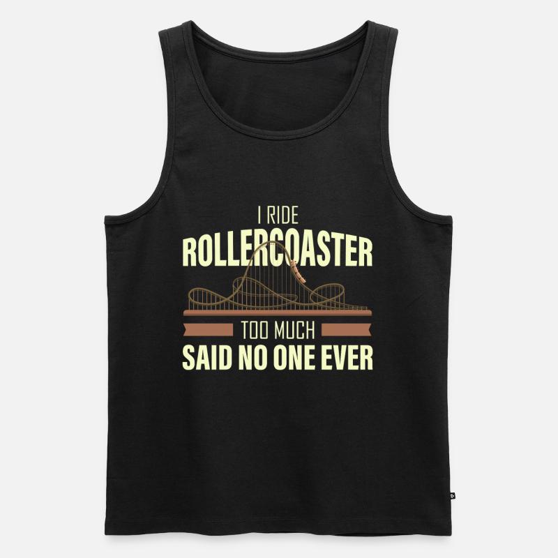 Roller coaster, roller coaster frisson, cri - Débardeur bio Premium Homme - noir