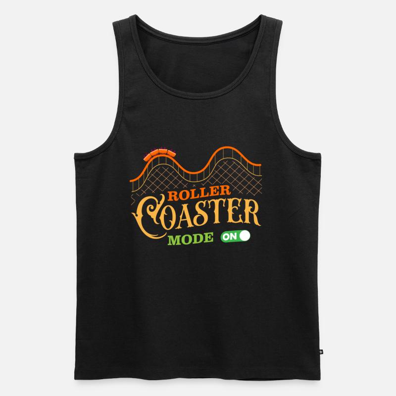 Achterbahn, Achterbahn roller coaster, Looping - Männer Premium Bio Tank Top - Schwarz