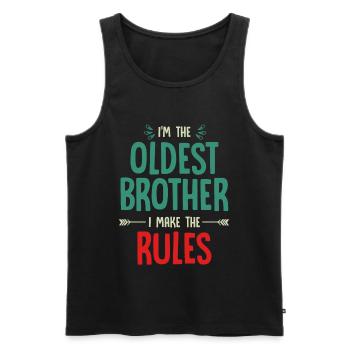 Siblings, oldest siblings, middle child - Men's Premium Organic Tank Top - black - Front - Michal (187cm)