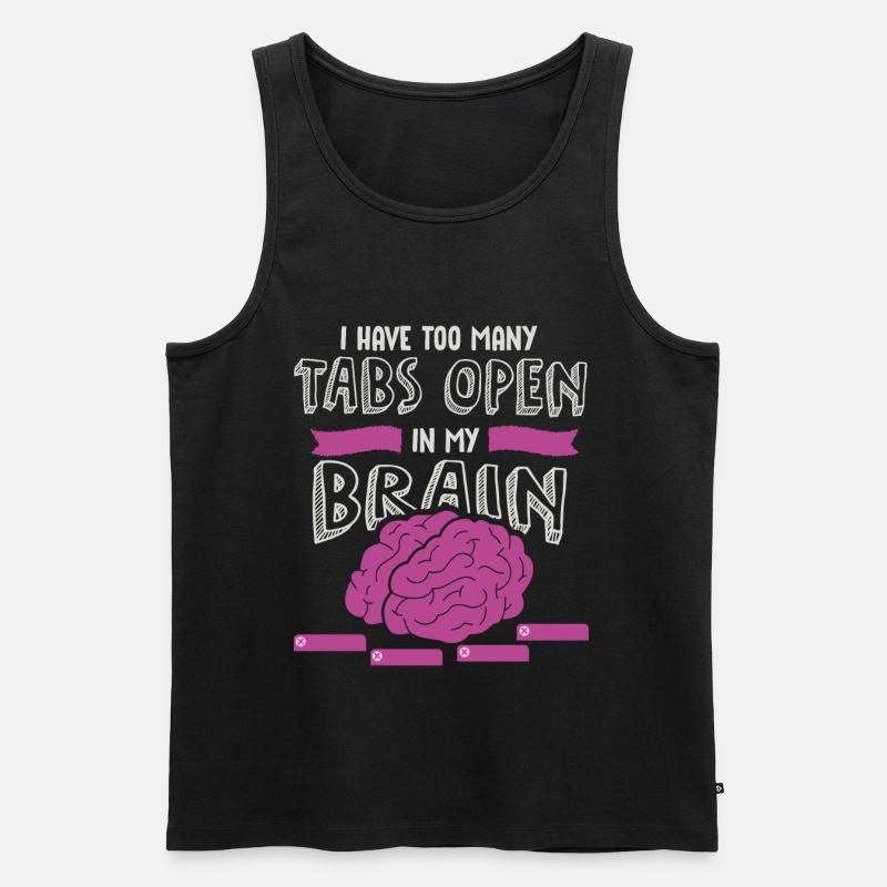 adhd, adhd Brain tabs open, Attention, - Men's Premium Organic Tank Top - black