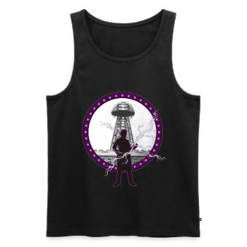Tesla Nikola, Tesla Nikola Tesla, patent, - Men's Premium Organic Tank Top - black - Front - AI Model Male 178 light (178cm)