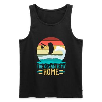 Kitesurfing, Kitesurfing Kitesurfen, Meer, - Männer Premium Bio Tank Top - Schwarz - Vorne - AI Model Male 178 light (178cm)