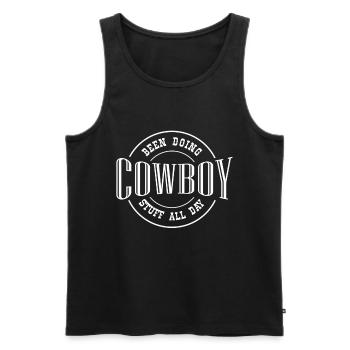 Cow-boy, cow-boy stuff, équitation, - Débardeur bio Premium Homme - noir - Devant - AI Model Male 178 light (178cm)