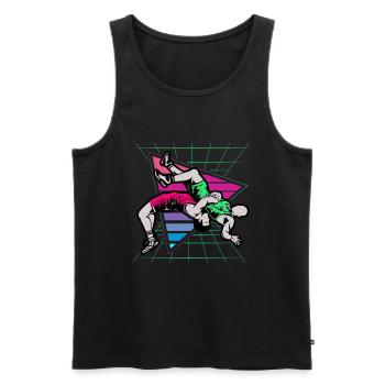 Ringen, Ringen Ringer, 2021, - Männer Premium Bio Tank Top - Schwarz - Vorne - AI Model Male 178 light (178cm)