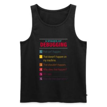 tech, tech tech support, geek, - Men's Premium Organic Tank Top - black - Front - AI Model Male 178 light (178cm)