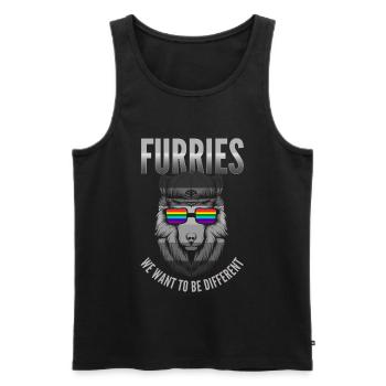 Furry, Furry Kongresse, Wolf, - Männer Premium Bio Tank Top - Schwarz - Vorne - Michal (187cm)
