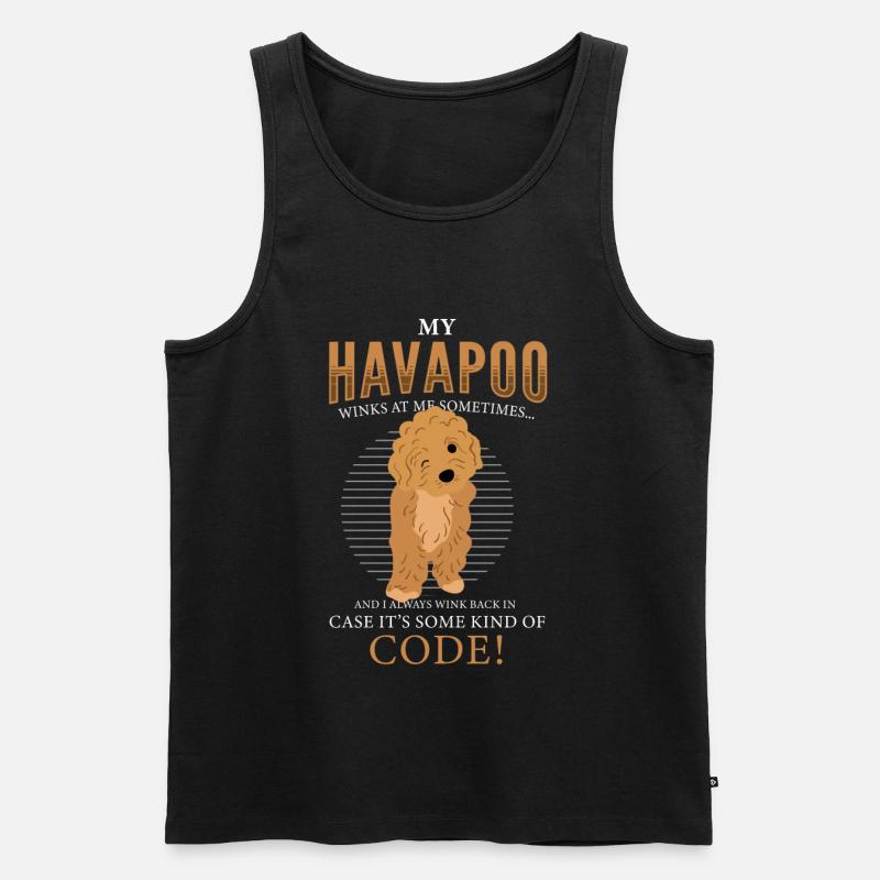 havapoo, havapoo poodle hybrid, havapoo humor, - Men's Premium Organic Tank Top - black