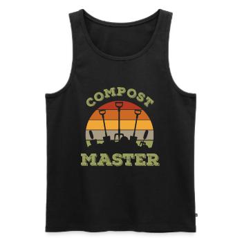 Bio Gartenarbeit, Bio Gartenarbeit Wurm, grün, - Männer Premium Bio Tank Top - Schwarz - Vorne - Michal (187cm)